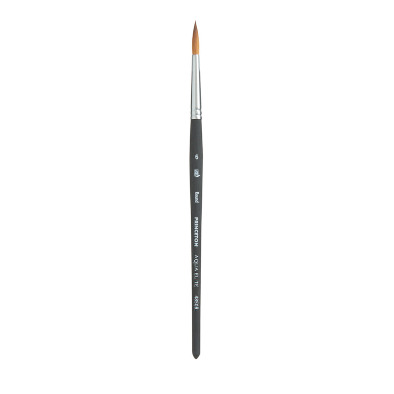 Aqua Elite Round Brush Size 6 Series 4850 Short Matte Blk Handle
