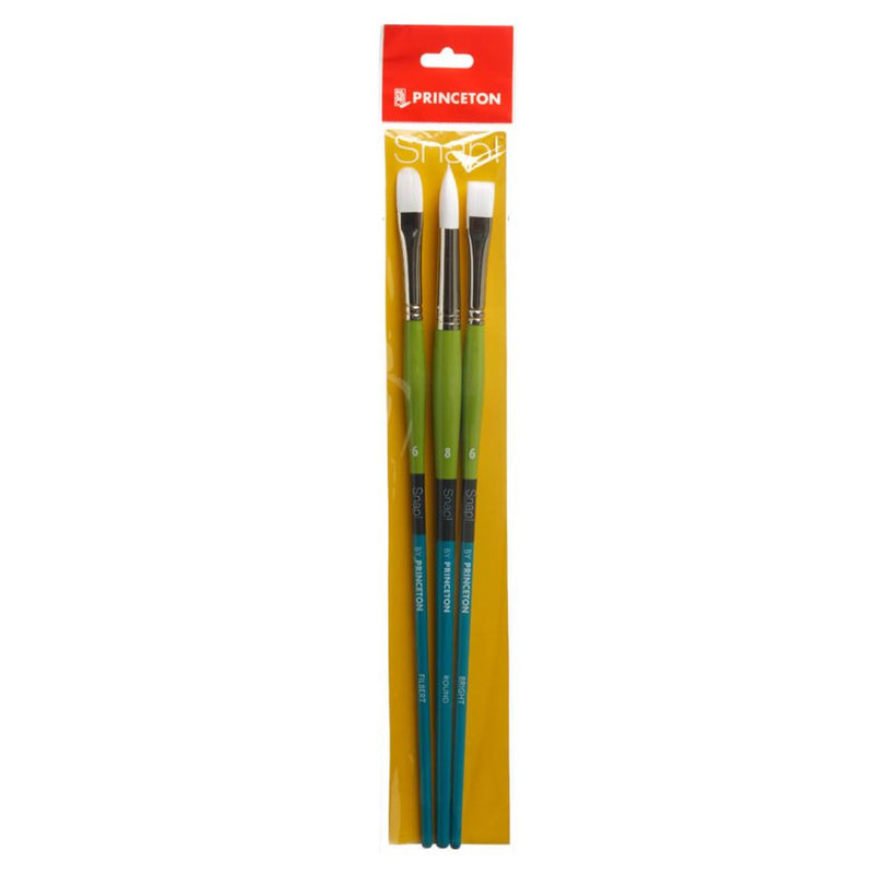 Snap Brush St 5 Long 3ct W/filbert6 Bright6 Round8