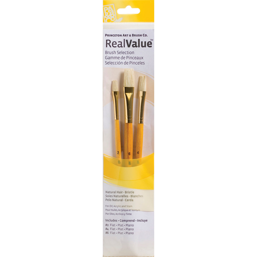 Realvalue Brush St 3ct Ylw All Flat Natural Hair Bristle