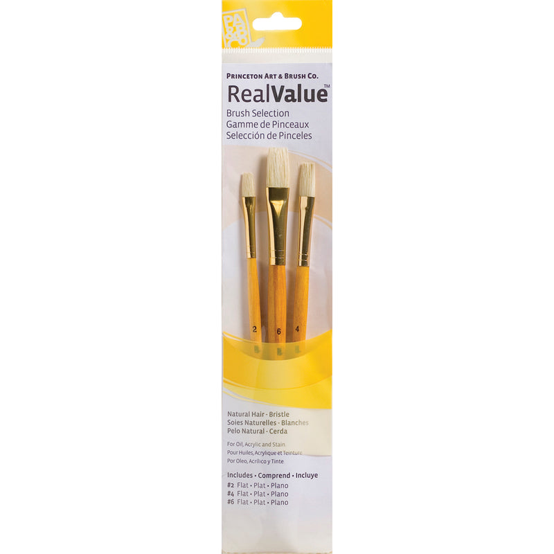 Realvalue Brush St 3ct Ylw All Flat Natural Hair Bristle