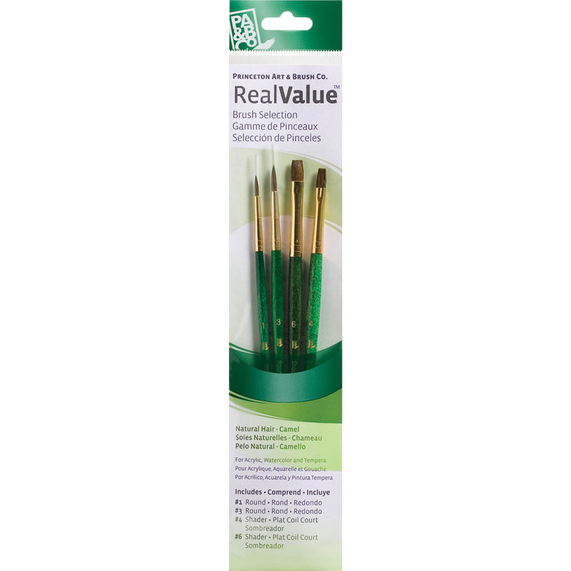 Realvalue Brush Set 4ct Green Natural Camel Hair