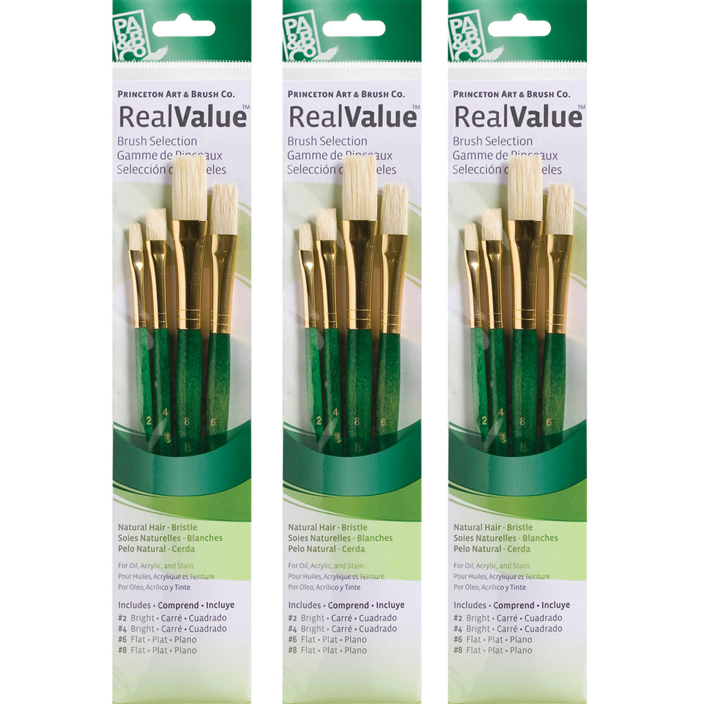 (3 St) Realvalue Brush Set 4ct Grn