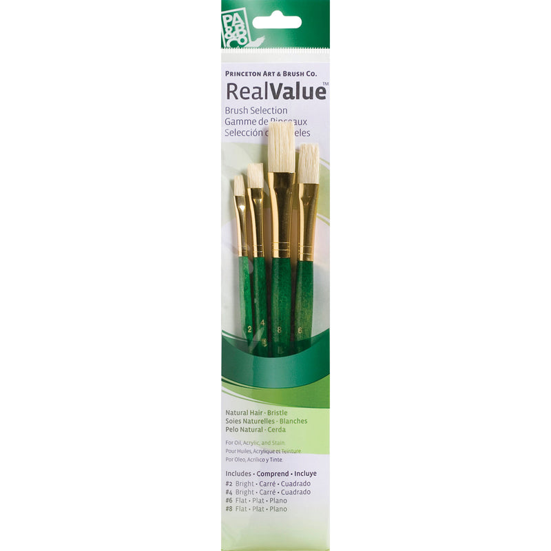 Realvalue Brush Set 4ct Grn Bristle