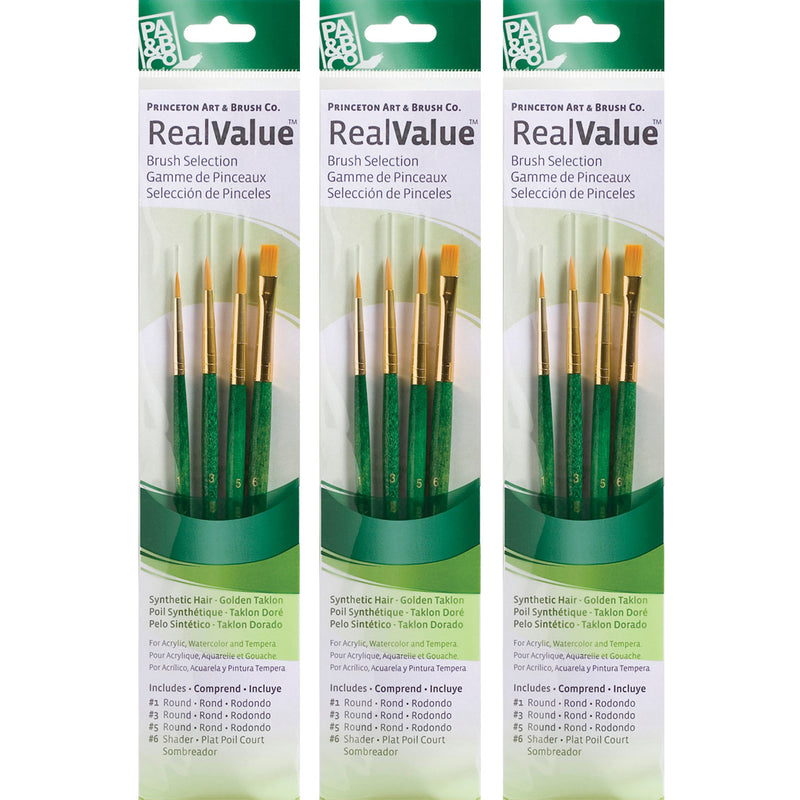 (3 St) Realvalue Brush St 4ct Synth