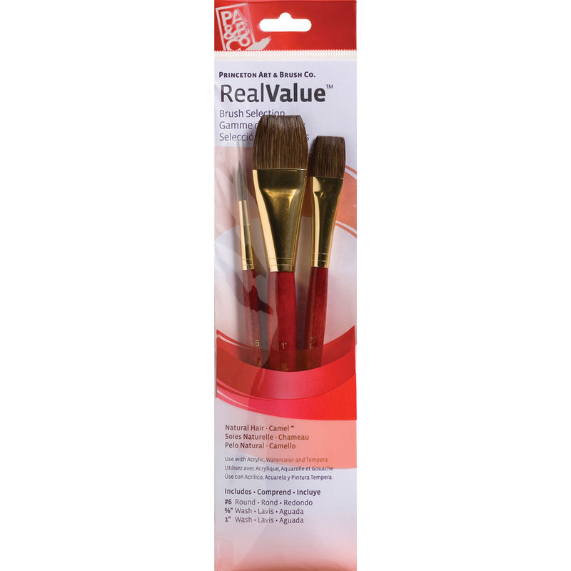 Realvalue Brush Set 3ct Red Camel