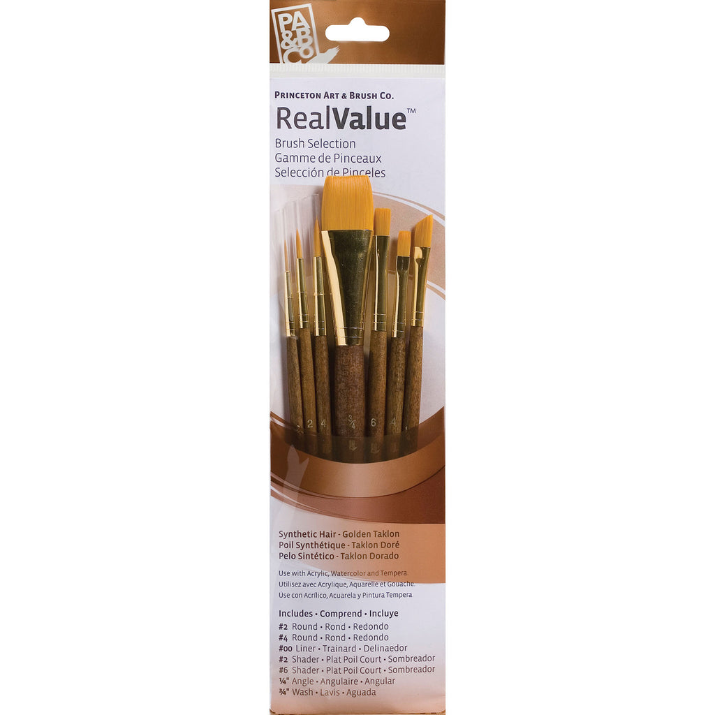 Realvalue Brush Set 7ct Brn W/angle Brush