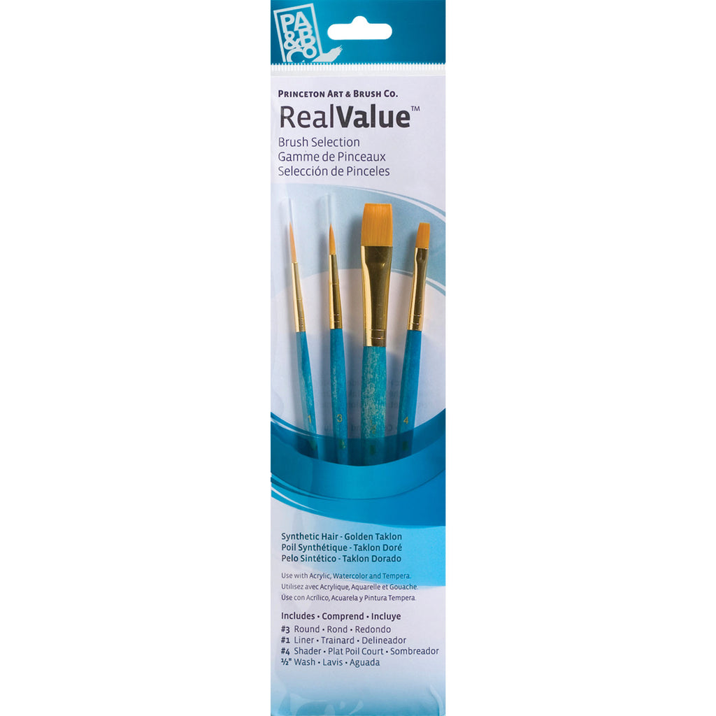 Realvalue Brush 4ct Blue W/shader Brush