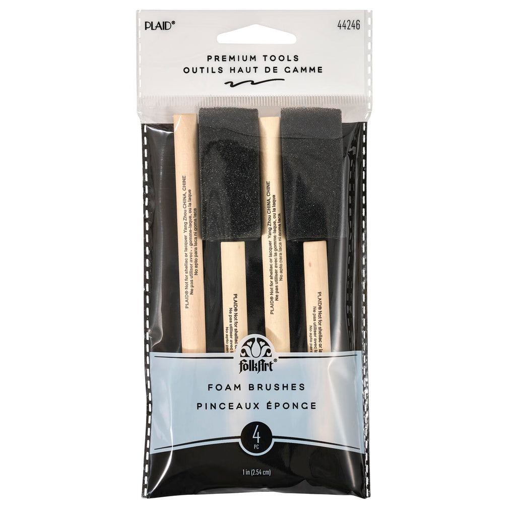 Plaid Foam Brushes 1in 4ct