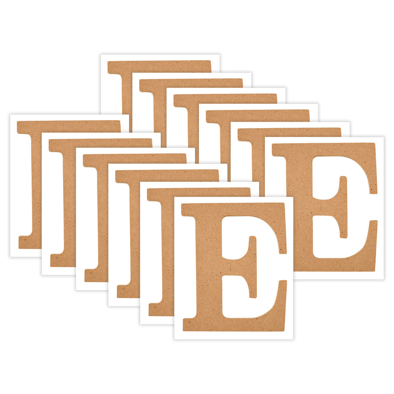 MDF Letter, E, 5 Inch, Pack of 12