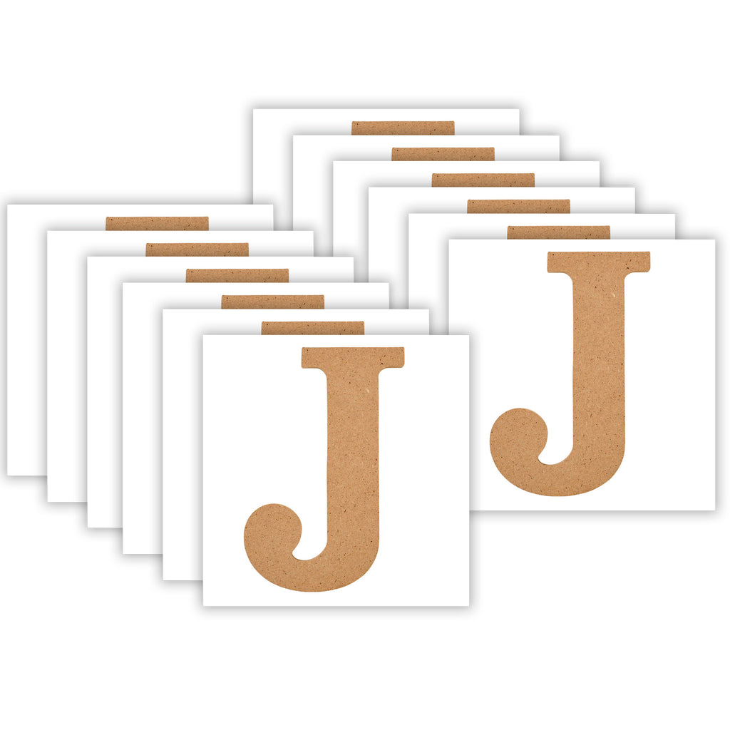 MDF Letter, J, 5 Inch, Pack of 12