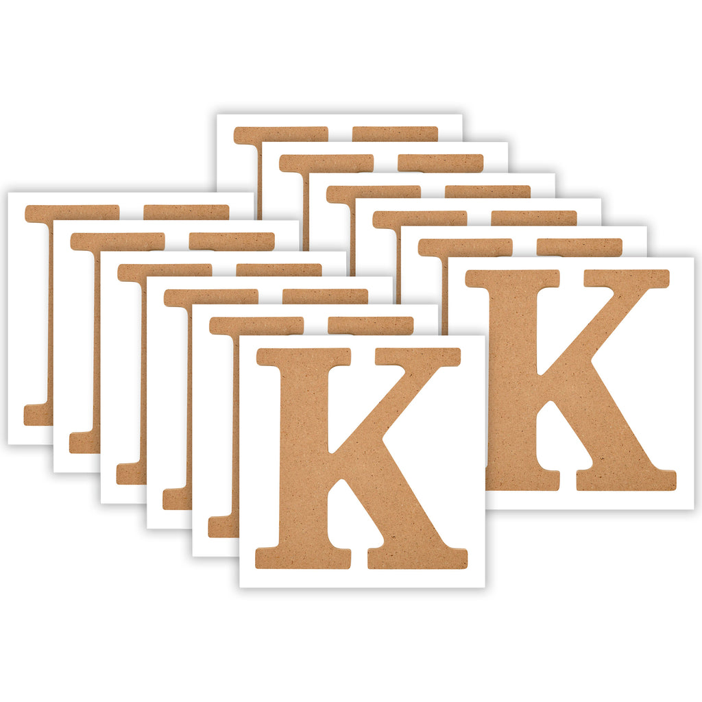 MDF Letter, K, 5 Inch, Pack of 12