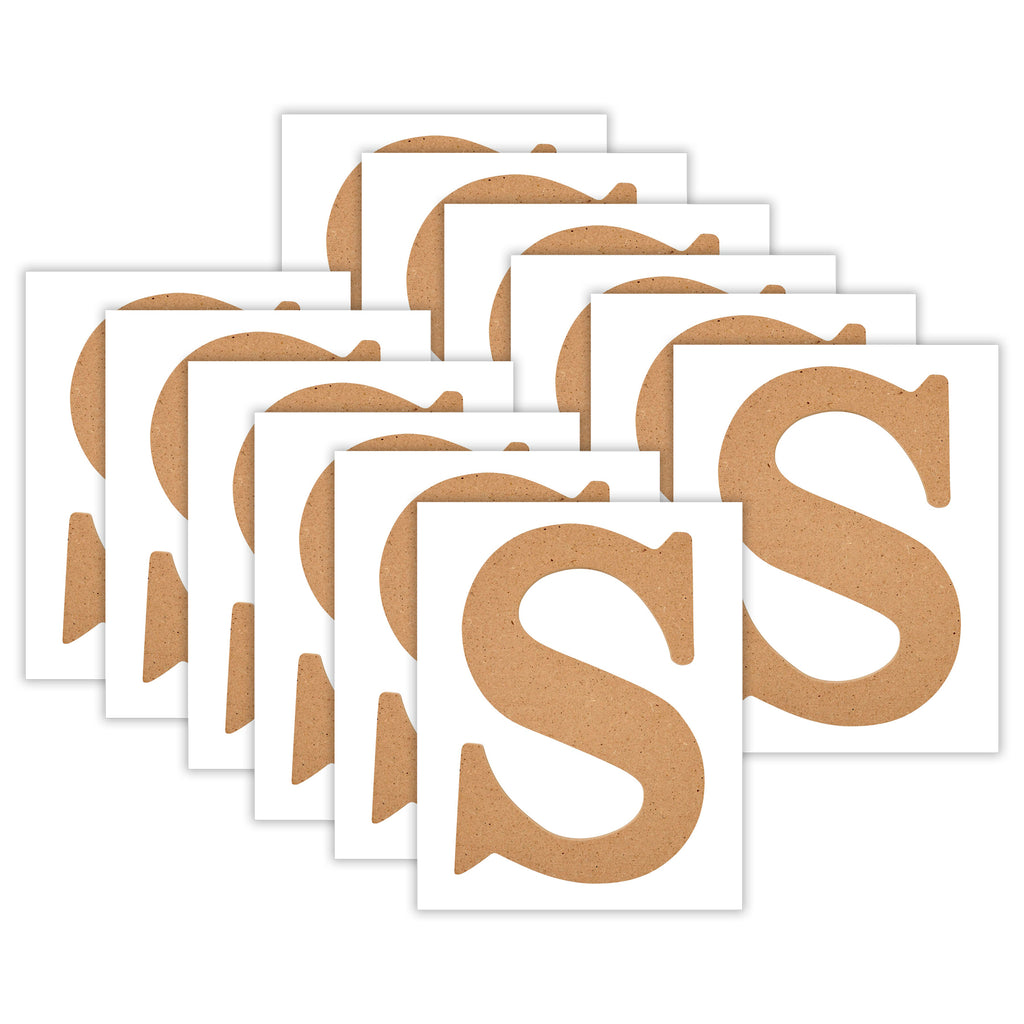 MDF Letter, S, 5 Inch, Pack of 12