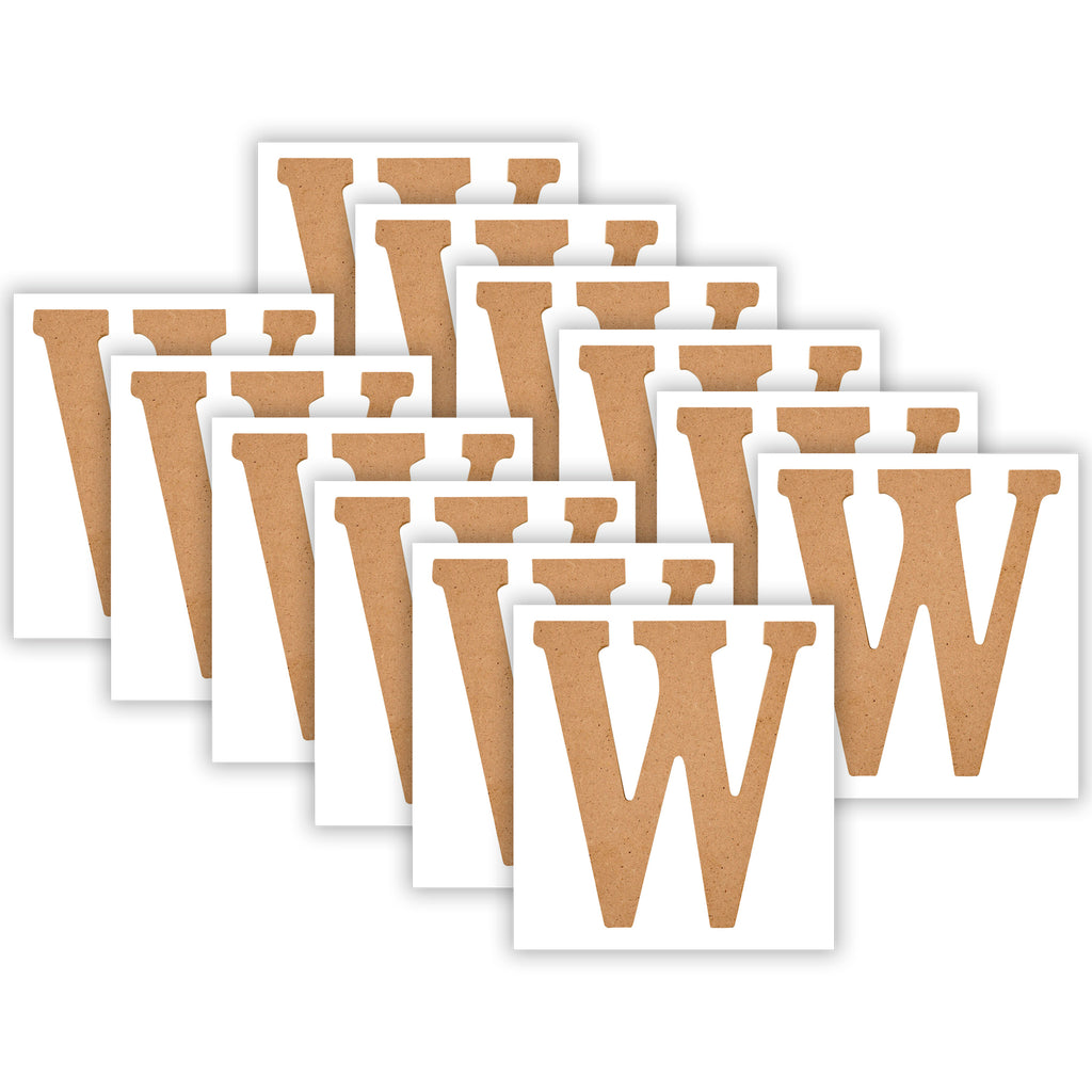 MDF Letter, W, 5 Inch, Pack of 12