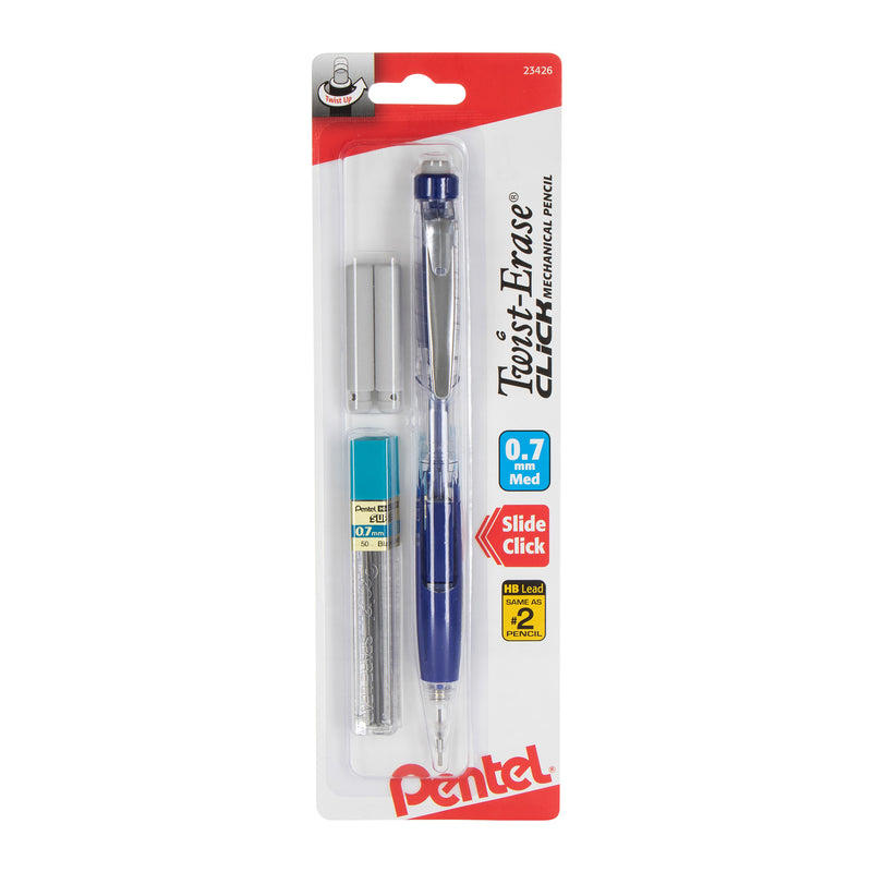 Twist-erase Click Mech Pencil 0.7mm W/lead & Erasers