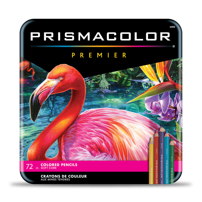 Premier Colored Pencils Tin, Soft Core, Assorted, 72 Count