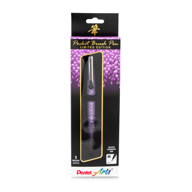 Limited Edition Pocket Brush Pen with 2 Black Refills, Wisteria Wrap