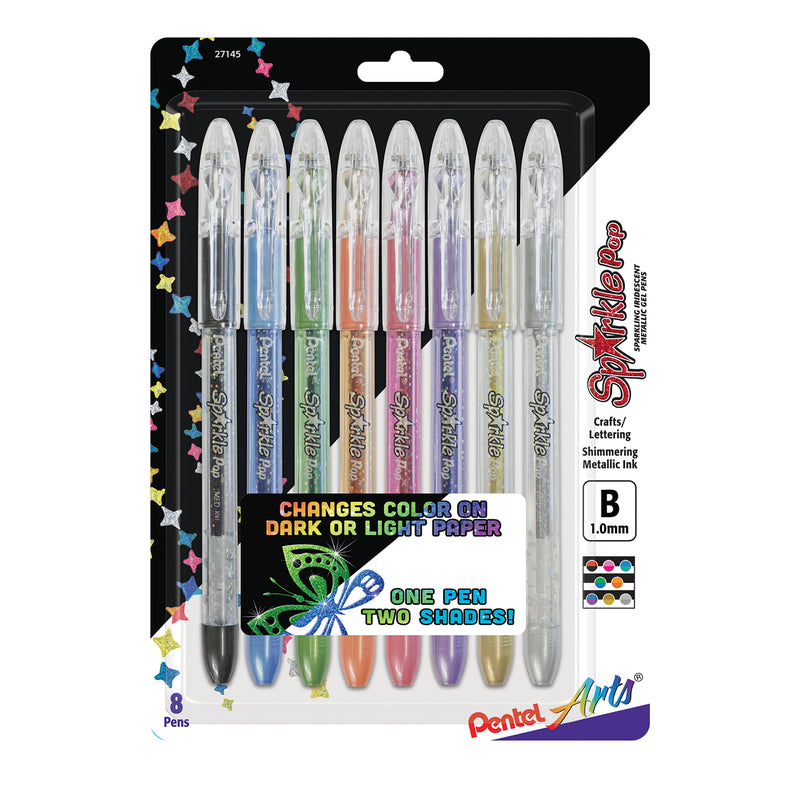 Sparkle Pop Metallic Gel Ink Pen, (1.0mm) Bold Line, Assorted Ink, 8-Pack