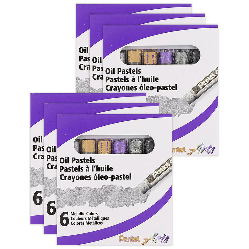 Oil Pastels, Metallic, 6 Per Set, 6 Sets