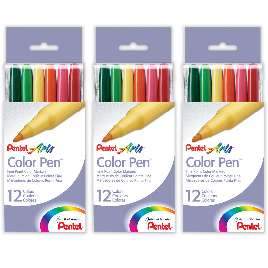 Color Pen, 12 Colors Per Set, 3 Sets