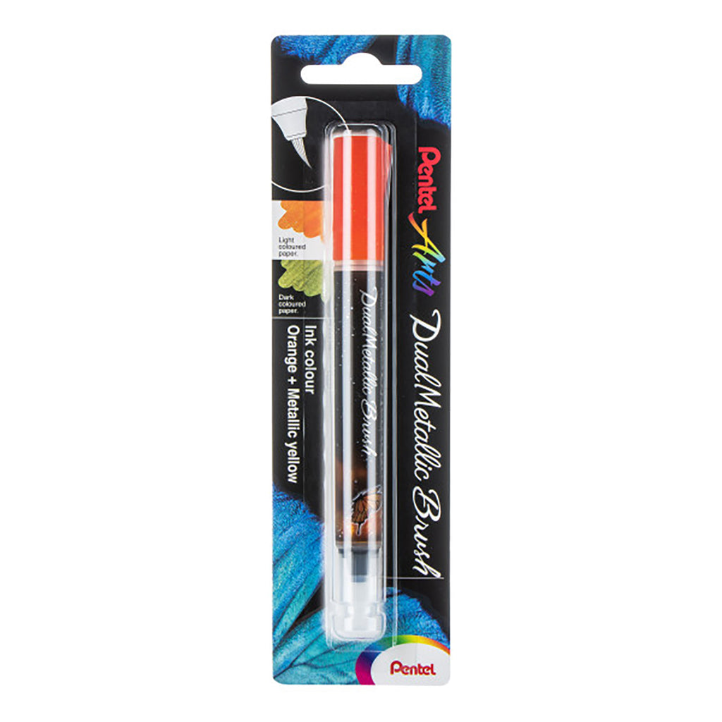 Dualmetallic Brush Orange/metal Ylw Pentel Arts