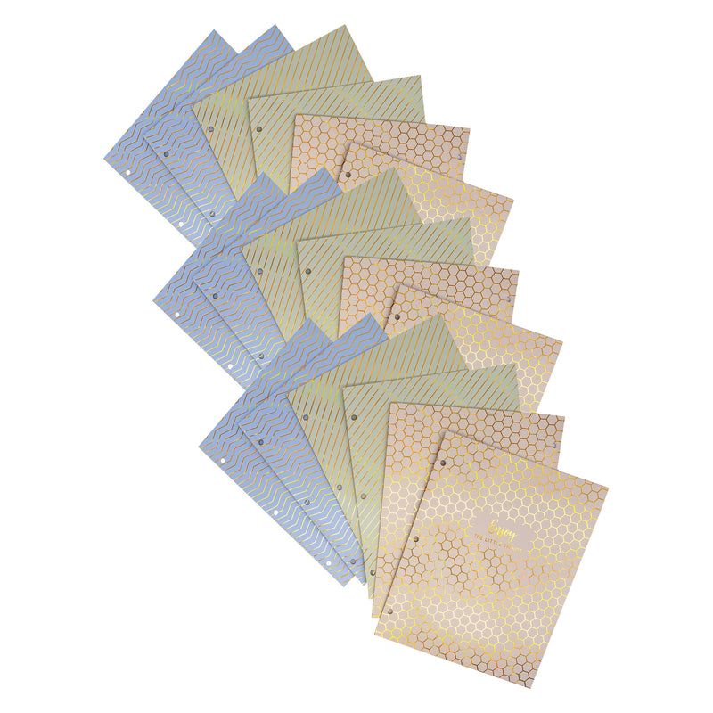 Haze 2-Pocket Portfolio, Letter Size, Assorted Colors, 6 Per Pack, 3 Packs