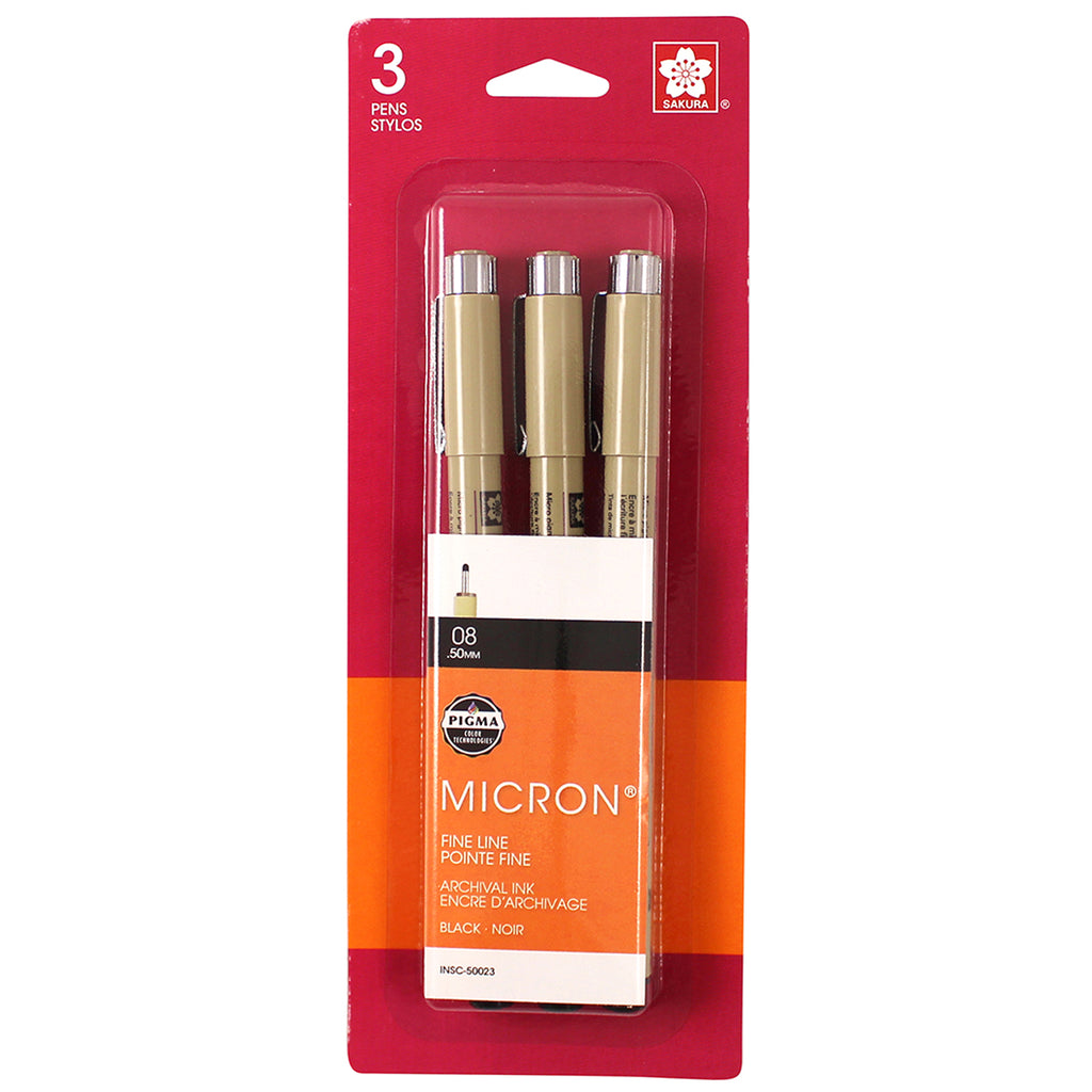 Bc Micron Pens 08 Black 3ct