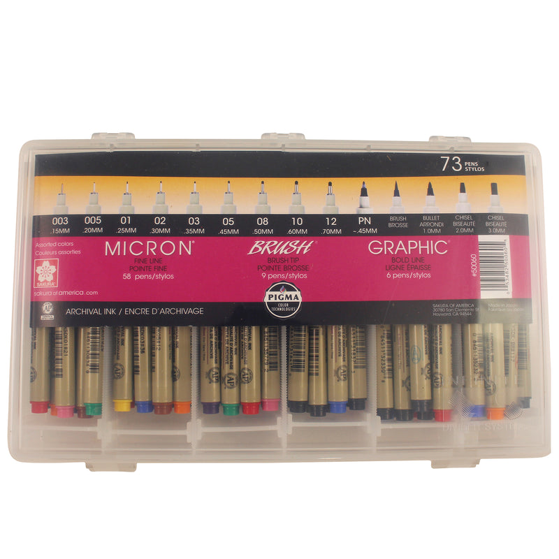 Ink Gift Set, Assorted Colors, 73-Pieces with Reusable Storage Case