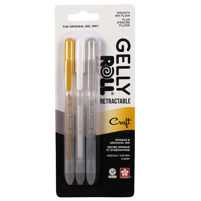 Bc Gr Retractable Pens 3pk Craft