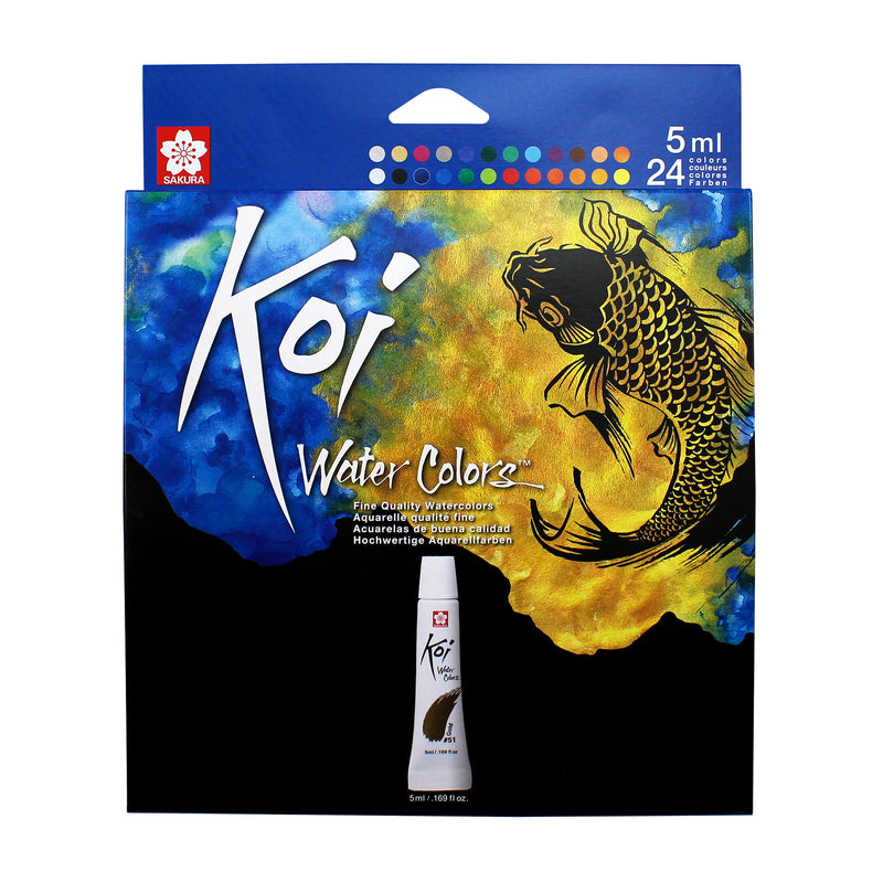 Koi Watercolor Tube Set, 5mL, 24 Colors