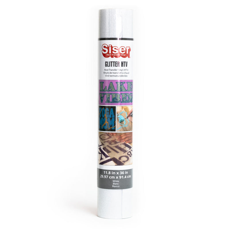 Glitter HTV Heat Transfer Vinyl, 36", White