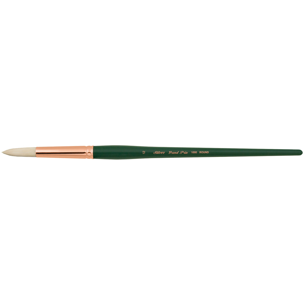 Grand Prix Brush, Round, Long Handle, Size 12