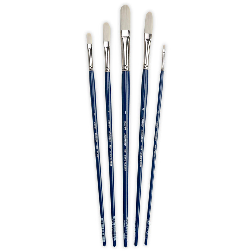 Bristlon Long Filbert Brush Set, 5 Brushes