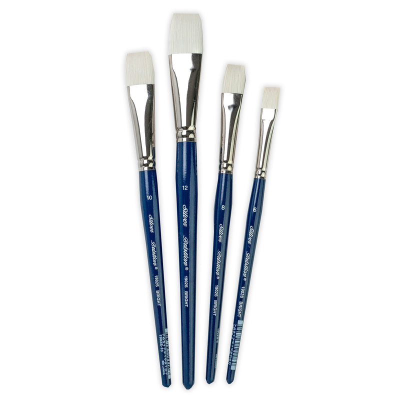Bristlon Short Handle Brights Brushes, Set of 4