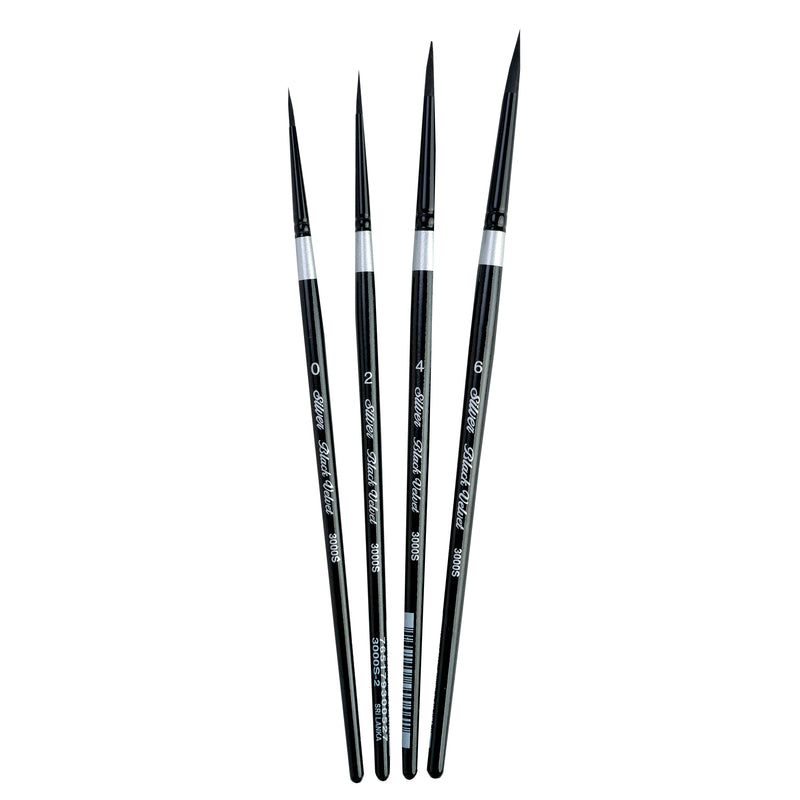 Black Velvet Small Round Brushes, Set of 4