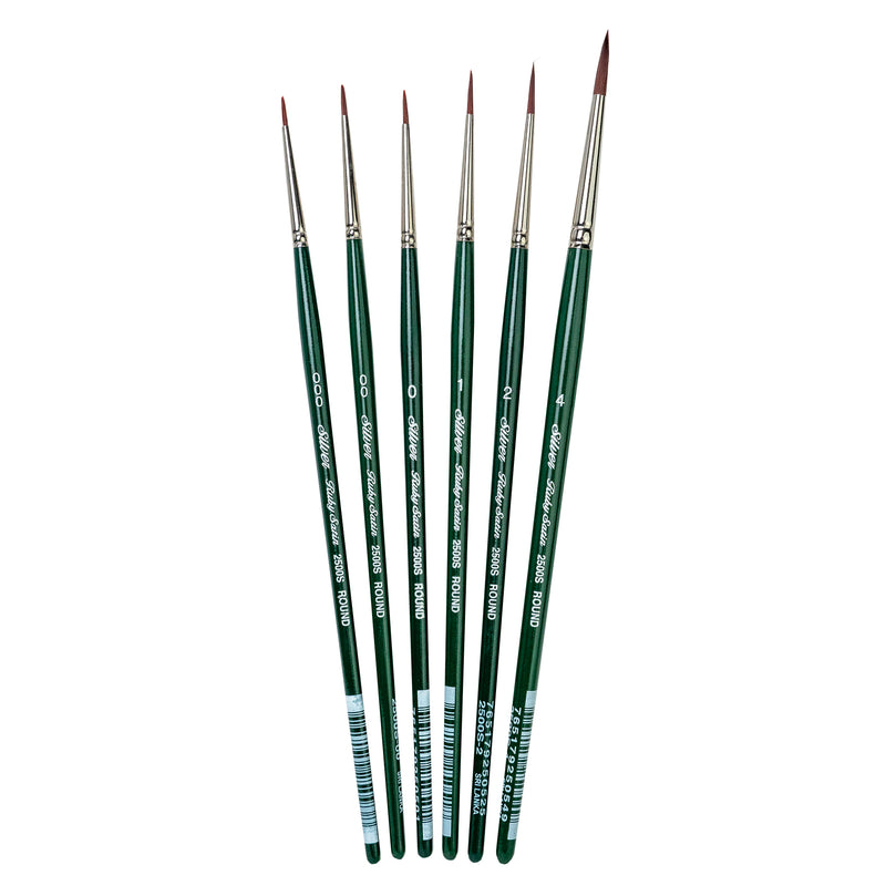 Ruby Satin Small Rounds, 6 Brushes