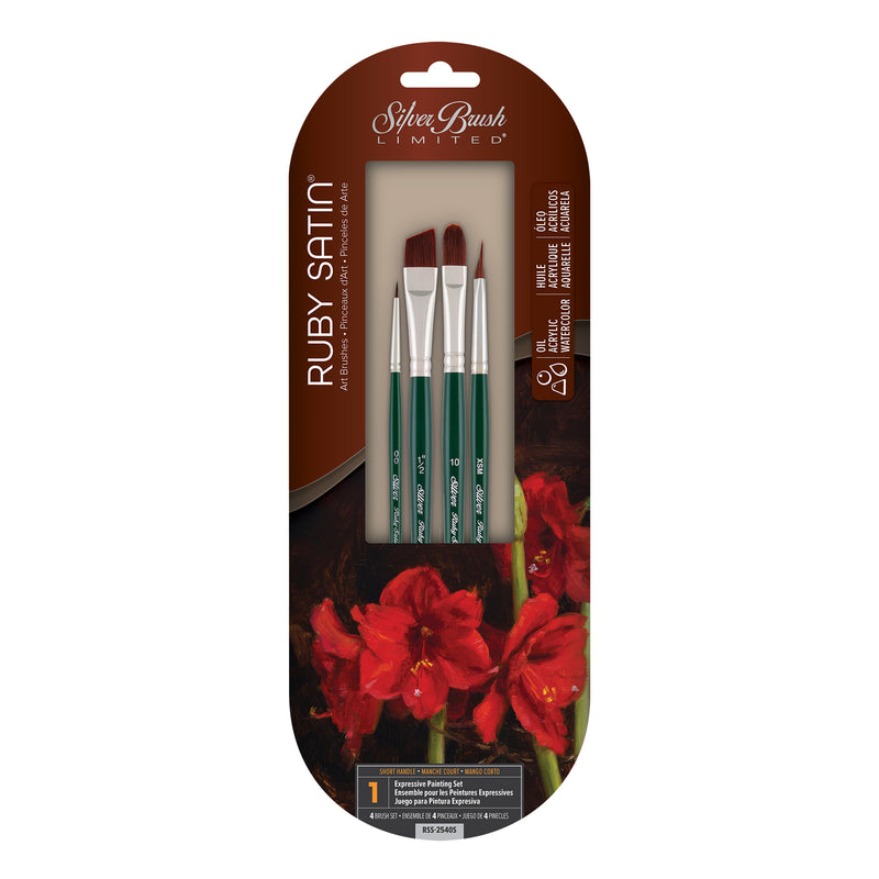 Ruby Satin® 4-Piece Basic SH Brush Set