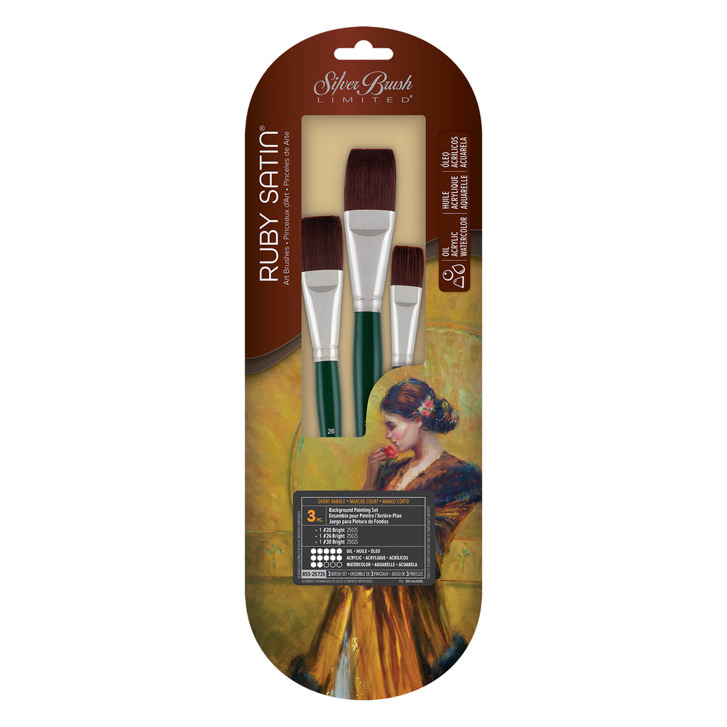 Ruby Satin® 3-Piece Jumbo Bright Brush Set