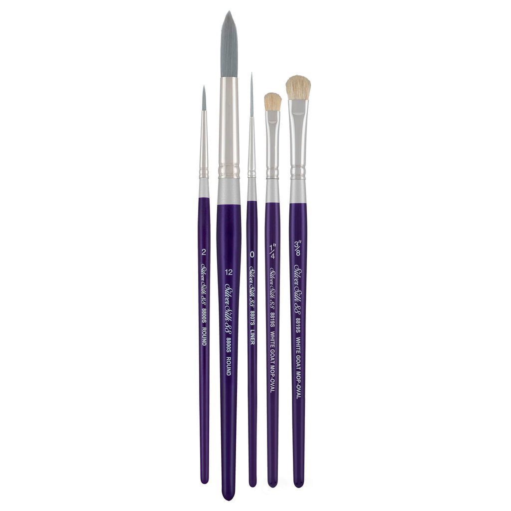 Silver Silk 88 SH 5-Piece Decorative Painting Brush Set