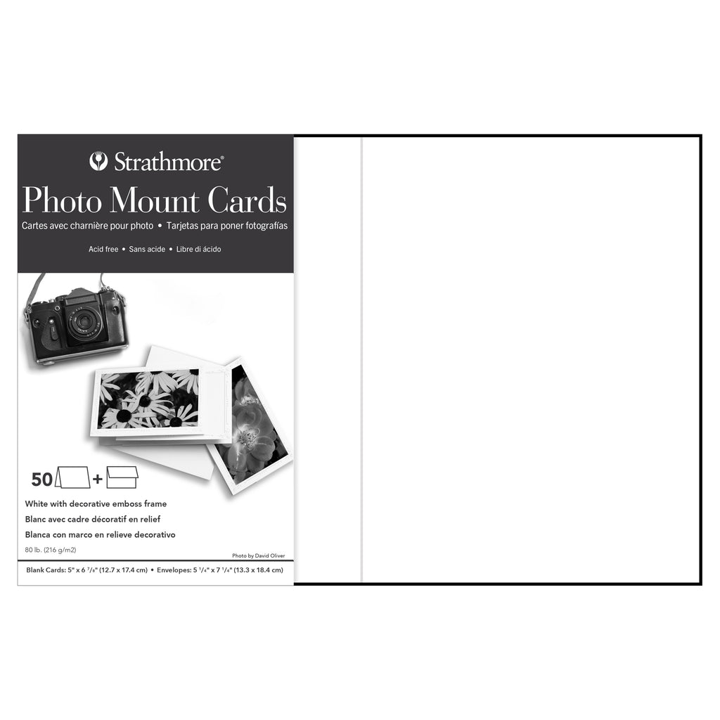 Photo Mount Cards & Envelopes, Decorative Embossed Border, 5x6.875 inch, 50 Pack
