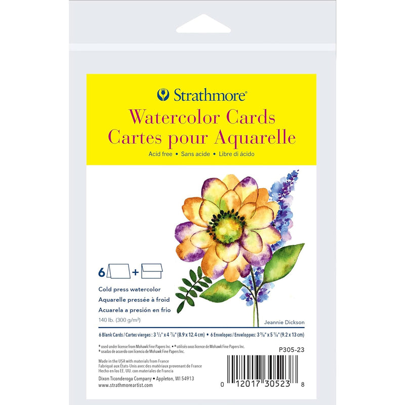 Watercolor Cards & Env 3.5x4.875in 300 Series 6pk