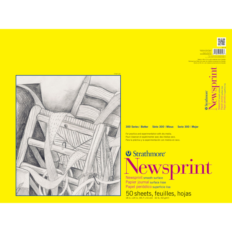 Newsprint Pad 50 Sheet 18x24in Tape 300 Series