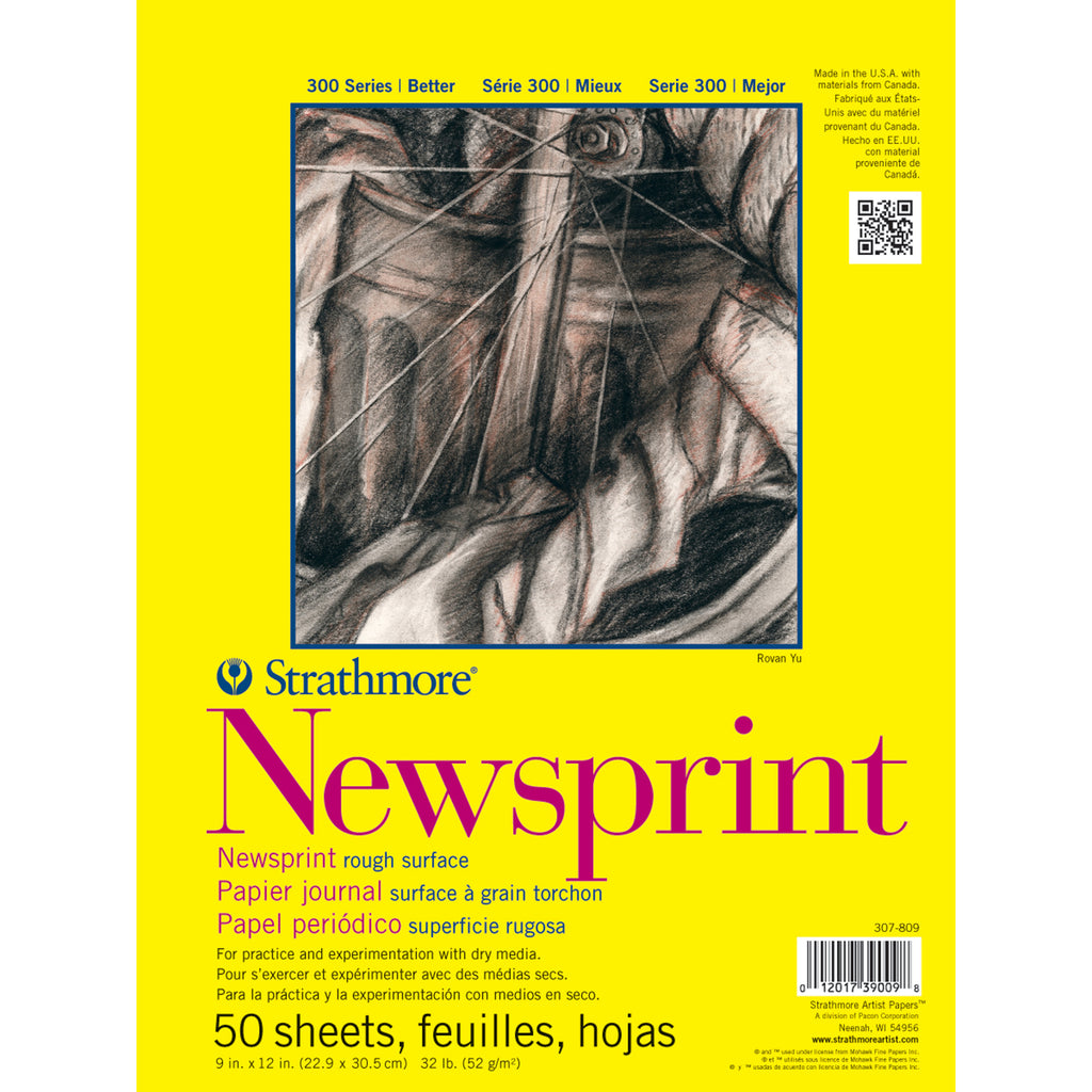 Newsprint Pad 50 Sheet 9x12in Tape 300 Series