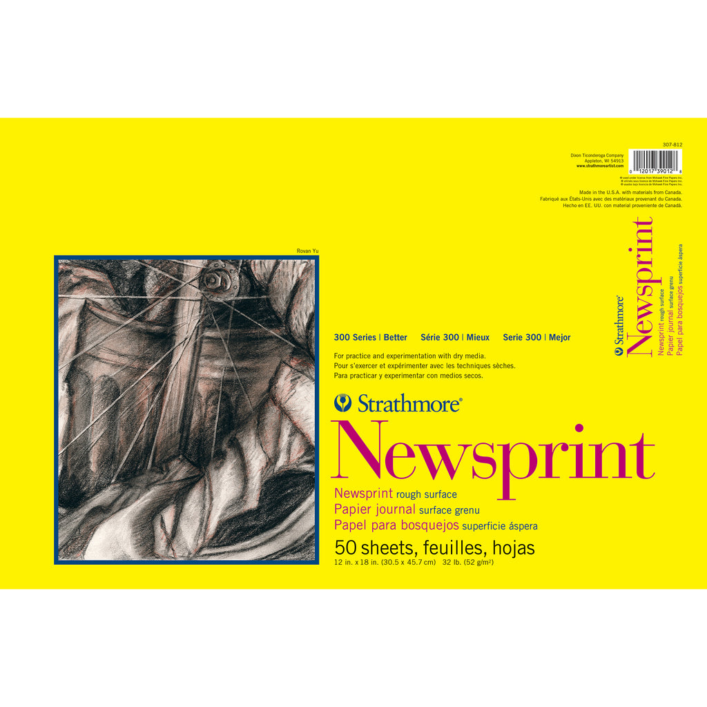 Newsprint Pad 50 Sheet 12x18in Tape 300 Series