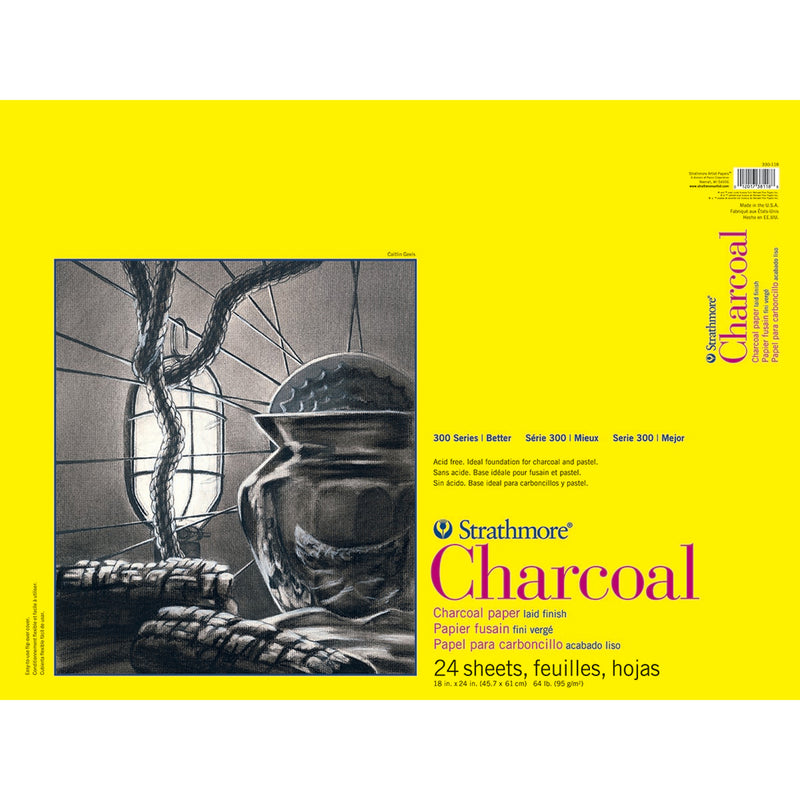 300 Series Charcoal Pad, Glue Binding, 24 Sheet, 18x24 inch, 1 Count