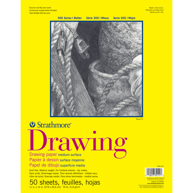 Drawing Pad Glue Bind 11x14in 300 Series 50 Sheets