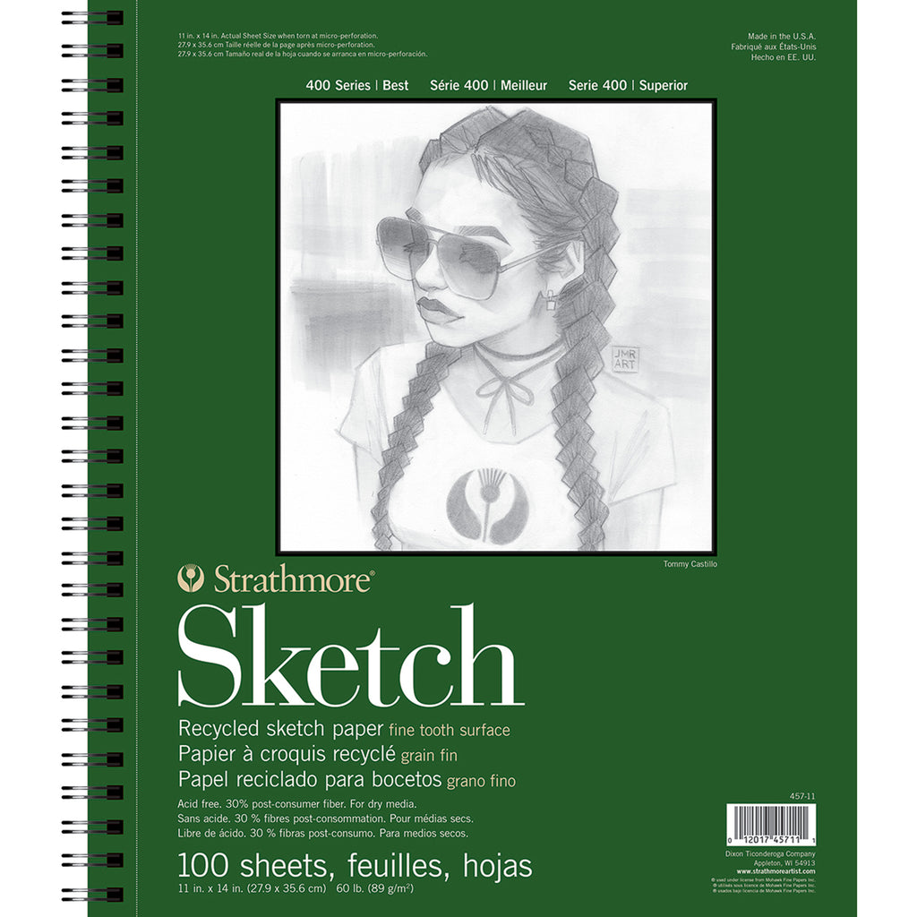 400 Series Sketch Pad, Recycled, Side Wire Binding, 100 Sheet, 11x14 inch, 1 Count