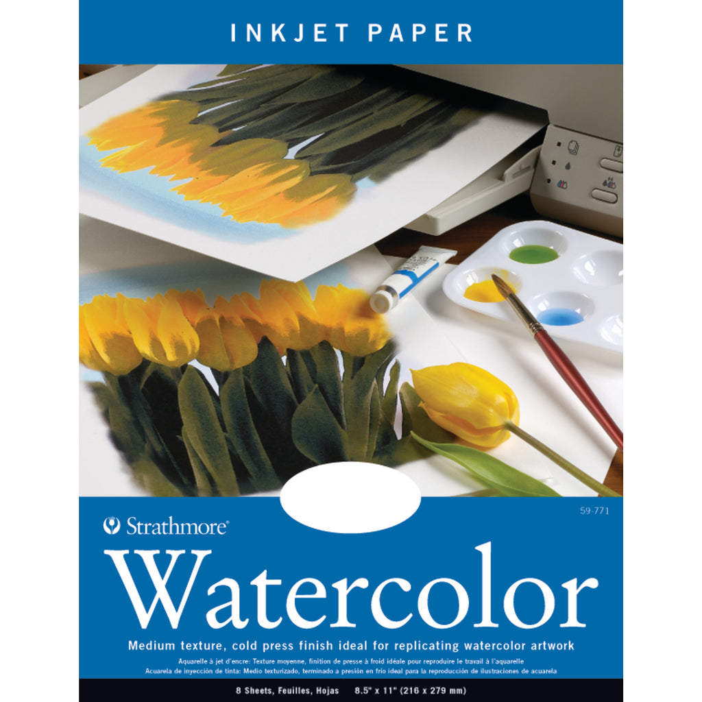 Inkjet Watercolor Pack, 8 Sheet, 8.5x11 inch, 1 Count