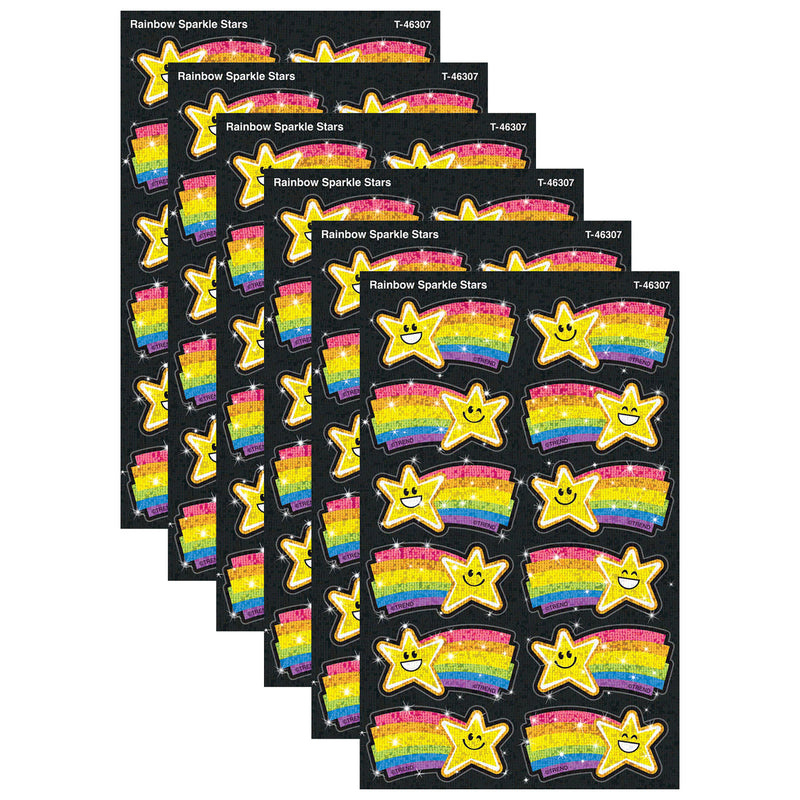 Rainbow Stars Sparkle Stickers®, 24 Per Pack, 6 Packs