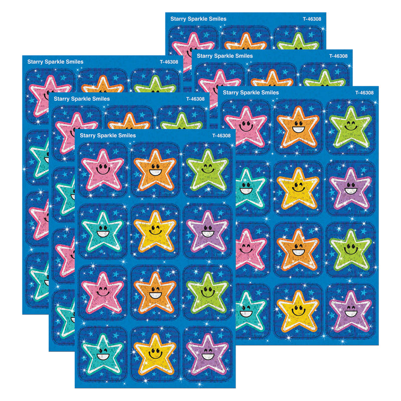 Starry Smiles Sparkle Stickers®, 24 Per Pack, 6 Packs