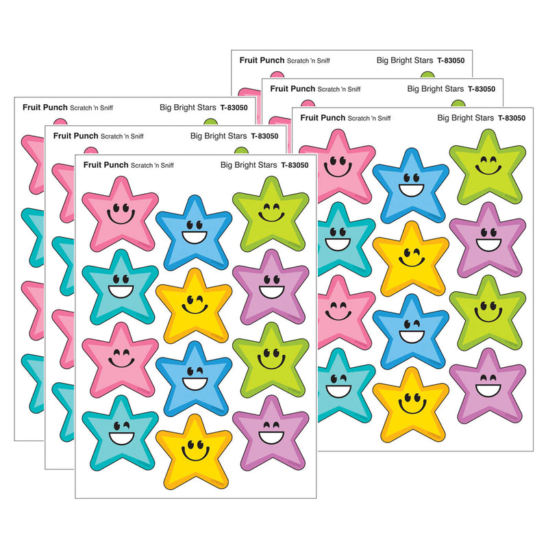 Big Bright Stars, Fruit Punch Scent Scratch 'n Sniff Stinky Stickers®, 48 Per Pack, 6 Packs